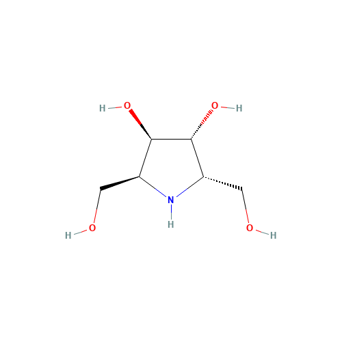 (2S,5S)-Bishydroxymethyl-(3R,4R)-bishydroxypyrrolidine (CAS: 105015-44-9) - Chemical Structure and Molecular Formula 