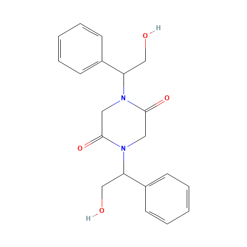 1,4-Bis-(2-hydroxy-1-phenylethyl)piperazine-2,5-dione (CAS: 7592-99-6) - Related Chemical Product