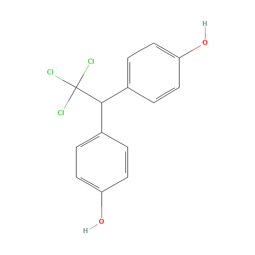 2,2-Bis(4-hydroxyphenyl)-1,1,1-trichloroethane (CAS: 2971-36-0) - Chemical Structure and Molecular Formula 