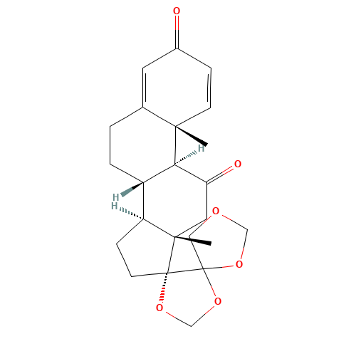 17,20:20,21-Bis(methylenedioxy)pregna-1,4-diene-3,11-dione (CAS: 26341-55-9) - Chemical Structure and Molecular Formula 