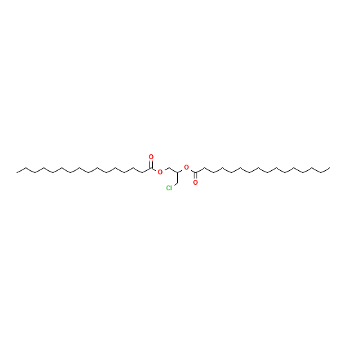 rac 1,2-Bis-palmitoyl-3-chloropropanediol (CAS: 51930-97-3) - Chemical Structure and Molecular Formula 