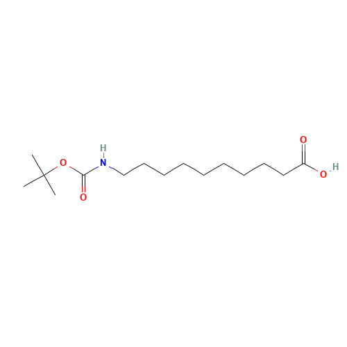 10-(N-Boc-amino)decanoic Acid (CAS: 173606-50-3) - Chemical Structure and Molecular Formula 