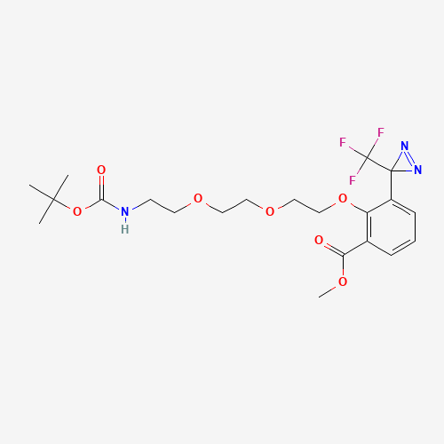 2-[2-[2-(2-t-Boc-aminoethoxy]ethoxy]ethoxy]-4-[3-(trifluoromethyl)-3H-diazirin-3-yl]benzoic Acid Methyl Ester (CAS: 165963-73-5) - Chemical Structure and Molecular Formula 