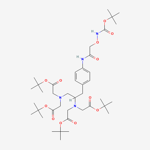 4-(N-Boc-aminoxyacetamido)benzyl Ethylenediaminetetraacetic Acid,Tetra(t-butyl) Ester (CAS: 1216552-27-0) - Chemical Structure and Molecular Formula 