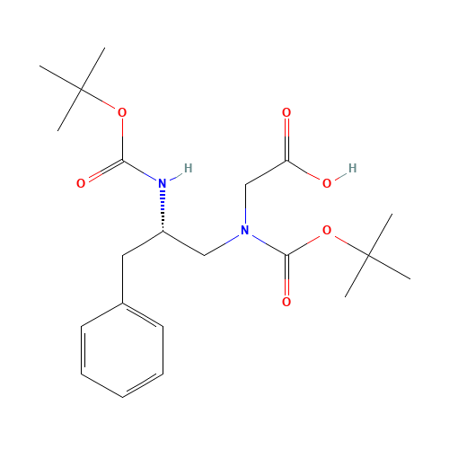 (2S)-N-(2-Boc-amino-3-phenylpropyl) Boc-glycine (CAS: 1217833-76-5) - Chemical Structure and Molecular Formula 