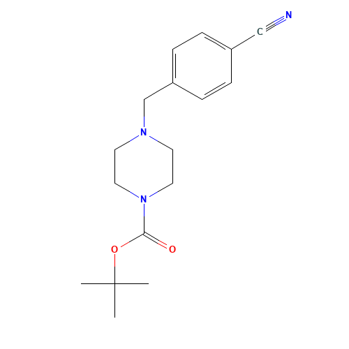 4-(4-t-Boc-piperaz-1-yl-methyl)benzonitrile (CAS: 849237-14-5) - Chemical Structure and Molecular Formula 