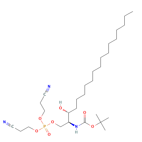 N-tert-Butyloxycarbonyl-D-erythro-dihydro-D-sphingosine-1-phosphate Dicyanoethyl Ester (CAS: 169528-22-7) - Related Chemical Product