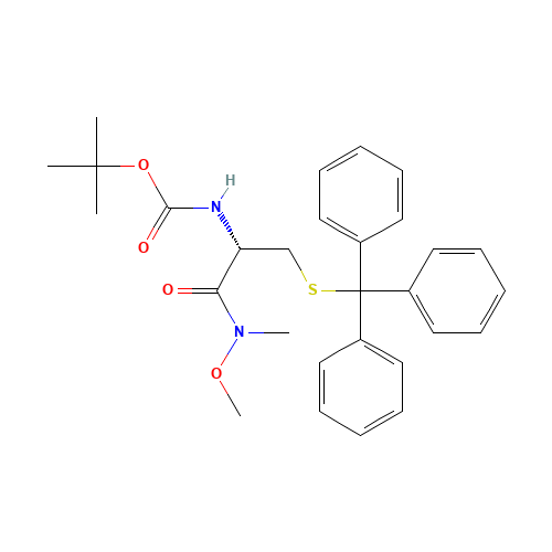 N-Boc-S-tritylcystein-N-methoxy-N-methylamide (CAS: 158861-38-2) - Chemical Structure and Molecular Formula 
