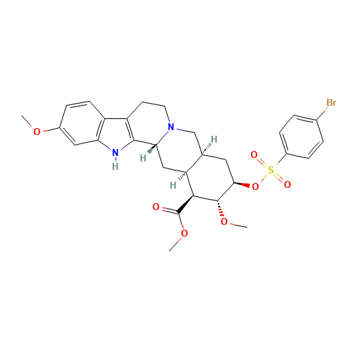 p-Bromobenzenesulfonate Reserpic Acid Methyl Ester (CAS: 1262-67-5) - Chemical Structure and Molecular Formula 