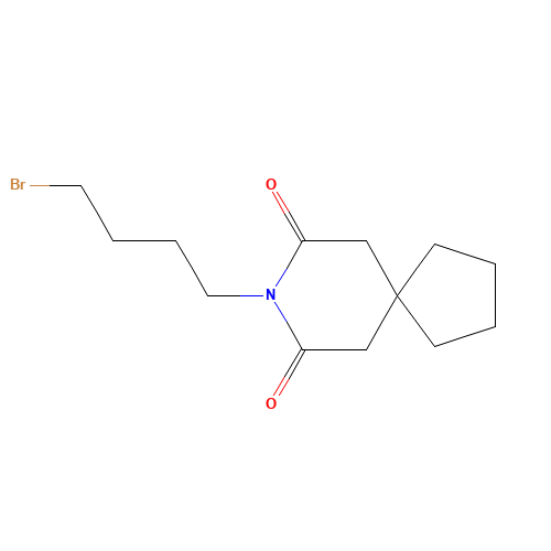 8-(4-Bromobutyl)-8-azaspiro[4.5]decane-7,9-dione (CAS: 80827-62-9) - Chemical Structure and Molecular Formula 