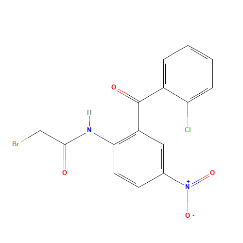 2-Bromo-N-[2-(2-chlorobenzoyl)-4-nitrophenyl]acetamide (CAS: 52130-87-7) - Chemical Structure and Molecular Formula 
