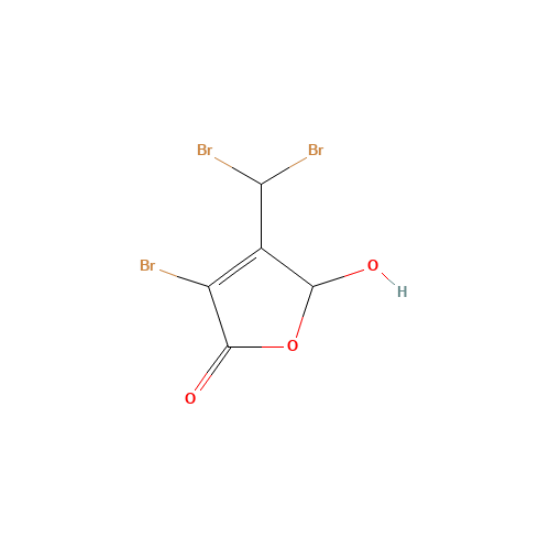 3-Bromo-4-(dibromomethyl)-5-hydroxy-2(5H)-furanone (CAS: 132059-53-1) - Chemical Structure and Molecular Formula 
