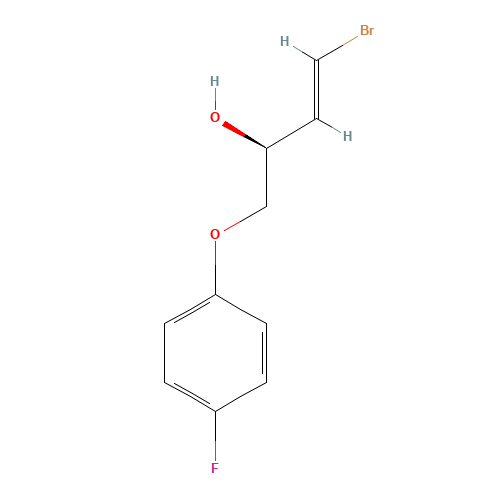 (2S,3E)-4-Bromo-1-(4-fluorophenoxy)-3-buten-2-ol (CAS: 524714-06-5) - Chemical Structure and Molecular Formula 