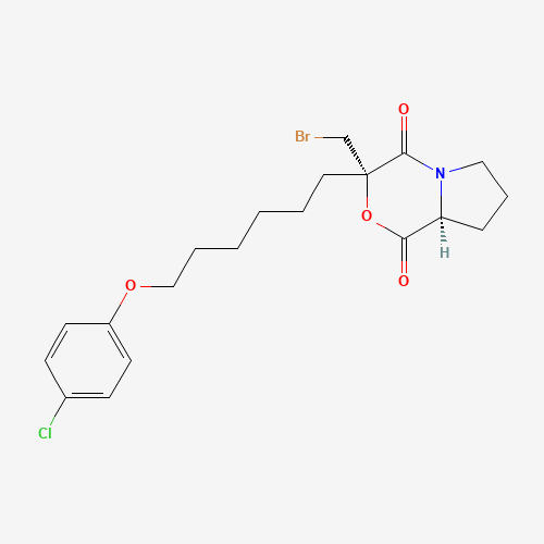 3-Bromomethyl-3-[6-(4-chlorophenoxyl)-hexyl]-tetrahydropyrrolo[2,1-c][1,4]oxazine-1,4-dione (CAS: 467235-26-3) - Related Chemical Product
