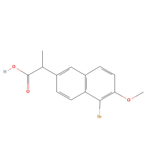 rac-5-Bromo Naproxen (CAS: 27655-95-4) - Chemical Structure and Molecular Formula 