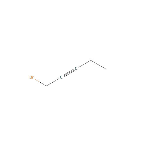 1-Bromo-2-pentyne (CAS: 16400-32-1) - Chemical Structure and Molecular Formula 