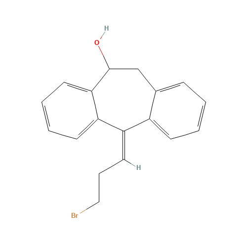(5Z)-5-(3-Bromopropylidene)-5,11-dihydro-10H-dibenzo[a,d]cyclohepten-10-ol (CAS: 156458-91-2) - Chemical Structure and Molecular Formula 