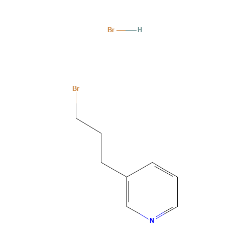 3-(3-Bromopropyl)pyridine  Hydrobromide (CAS: 41038-63-5) - Chemical Structure and Molecular Formula 