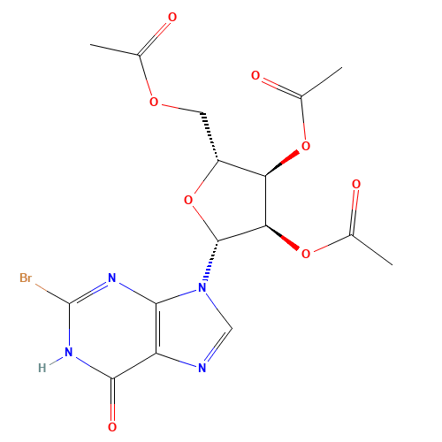 2-Bromo-2',3',5'-tri-O-acetylinosine (CAS: 41623-91-0) - Chemical Structure and Molecular Formula 
