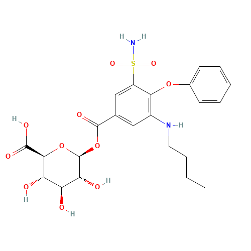 Bumetanide b-D-Glucuronide (CAS: 102623-14-3) - Chemical Structure and Molecular Formula 
