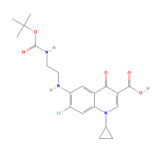 6-[(2-tert-Butoxycarbonylaminoethyl)amino]-7-chloro-1-cyclopropyl-1,4-dihydro-4-oxo-quinoline-3-carboxylic Acid (CAS: 528851-37-8) - Related Chemical Product