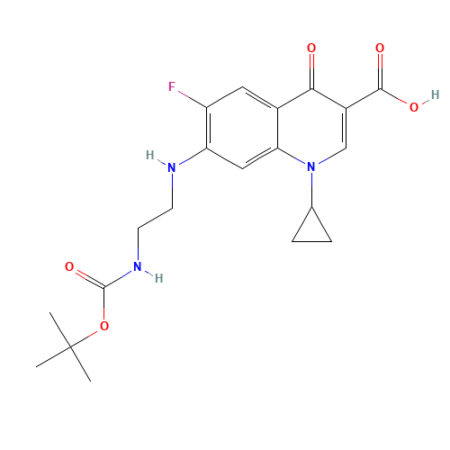 N-(tert-Butoxycarbonyl) Desethylene Ciprofloxacin (CAS: 105589-00-2) - Related Chemical Product