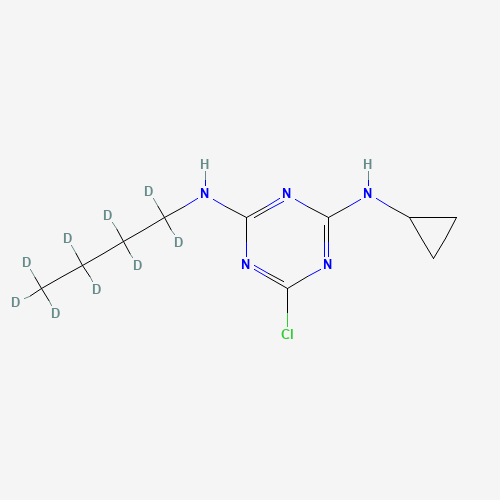 2-(n-Butyl-d9-amino)-4-chloro-6-cyclopropylamino-1,3,5-triazine (CAS: 1189997-37-2) - Chemical Structure and Molecular Formula 