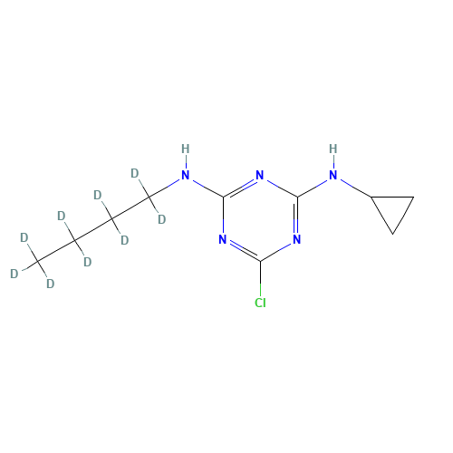 2-(n-Butyl-d9-amino)-4-chloro-6-cyclopropylamino-1,3,5-triazine (CAS: 1189997-37-2) - Chemical Structure and Molecular Formula 