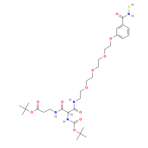 tert-Butyl 14-(N-Boc-amino)-1-[3-(mercaptocarbamoyl)phenoxy]-13,15-dioxo-3,6,9-trioxa-12,16-diazanonadecan-19-oate (CAS: 1076199-60-4) - Related Chemical Product