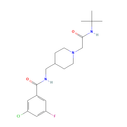 N-((1-(2-(tert-Butylamino)-2-oxoethyl)piperidin-4-yl)methyl)-3-chloro-5-fluorobenzamide (CAS: 1199236-64-0) - Related Chemical Product
