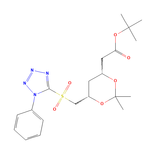 tert-Butyl 2-[(4R,6S)-2,2-Dimethyl-6-[(1-phenyl-1H-terazol-5-ylsulfonyl)methyl]-1,3-dioxan-4-yl]acetate (CAS: 380460-37-7) - Related Chemical Product