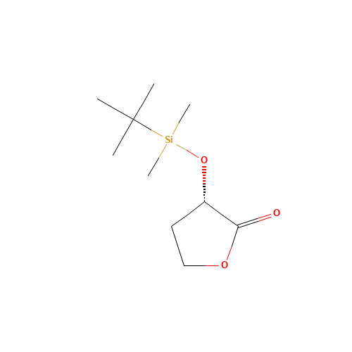 (-)-(3S)-3-{[tert-Butyl(dimethyl)silyl]oxy}dihydrofuran-2(3H)-one (CAS: 164264-14-6) - Chemical Structure and Molecular Formula 