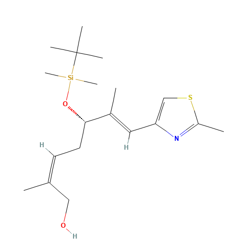 (-)-(2Z,5S,6E)-5-{[tert-Butyl(dimethyl)silyl]oxy}-2,6-dimethyl-7-(2-methyl-1,3-thiazol-4-yl)hepta-2,6-dien-1-ol (CAS: 218614-16-5) - Related Chemical Product
