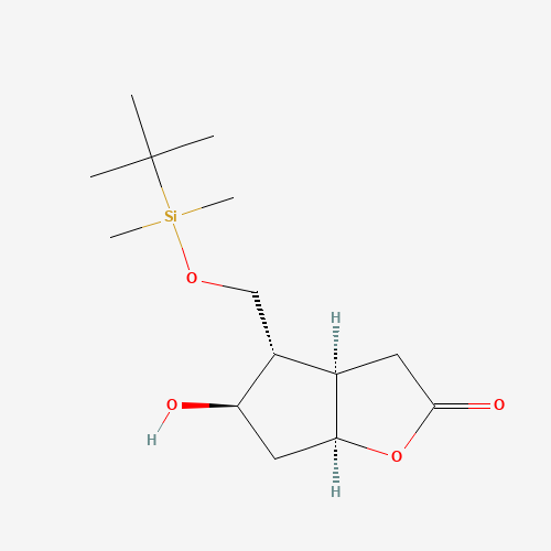 (3aR,4S,5R,6aS)-4-(tert-Butyldimethylsilyloxy)methyl-5-hydroxy-hexahydro-2H-cyclopenta[b]furan-2-one (CAS: 65025-94-7) - Related Chemical Product
