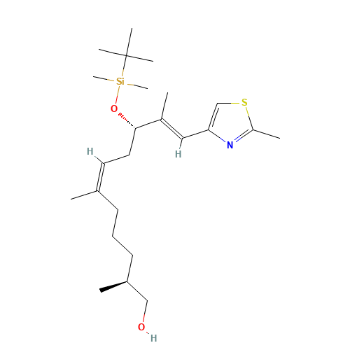 (+)-(2S,6Z,9S,10E)-9-{[tert-Butyl(dimethyl)silyl]oxy}-2,6,10-trimethyl-11-(2-methyl-1,3-thiazol-4-yl)-undeca-6,10-dien-1-ol (CAS: 210690-99-6) - Related Chemical Product