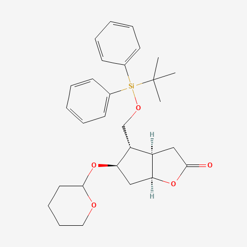 (3aR,4S,5R,6aS)-4-(tert-Butyldiphenylsilyloxy)methyl-5-tetrahydropyranyloxy-hexahydro-2H-cyclopenta[b]furan-2-one (CAS: 92596-29-7) - Related Chemical Product