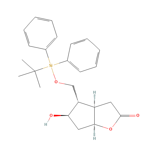 (3aR,4S,5R,6aS)-4-(tert-Butyldiphenylsilyloxy)methyl-5-hydroxy-hexahydro-2H-cyclopenta[b]furan-2-one (CAS: 84786-80-1) - Related Chemical Product