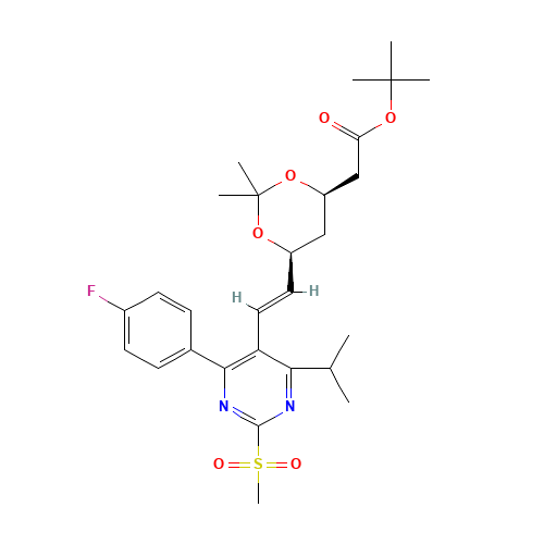 tert-Butyl-7-[4-(4-fluorophenyl)-6-isopropyl-2-methylsulfonylpyrimidin-5-yl]-(3R,5S)-isopropylidene-(E)-6-heptenoate (CAS: 849470-63-9) - Related Chemical Product