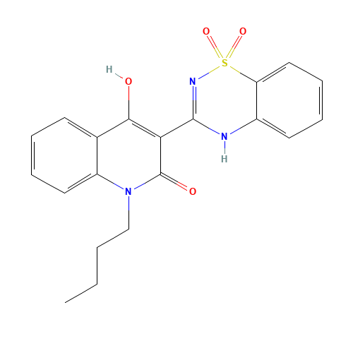 1-Butyl-3-(1,1-dioxido-2H-1,2,4-benzothiadiazin-3-yl)-4-hydroxy-2(1H)-quinolinone (CAS: 303776-83-2) - Related Chemical Product