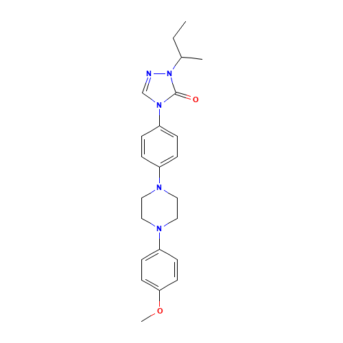 2-(2-Butyl)-4-{4-[4-(4-methyloxy-phenyl)-piperazin-1-yl]-phenyl}-2,4-dihydro-[1,2,4]-triazol-3-one (CAS: 252964-68-4) - Related Chemical Product