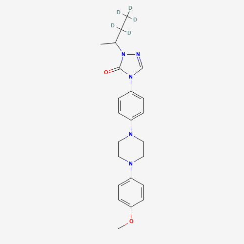 2-sec-Butyl-d5-4-{4-[4-(4-methyloxy-phenyl)-piperazin-1-yl]-phenyl}-2,4-dihydro-[1,2,4]-triazol-3-one (CAS: 1020719-22-5) - Chemical Structure and Molecular Formula 