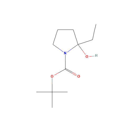 N-tert-Butyloxycarbonyl-2-ethyl-pyrrolidine (CAS: 1279821-90-7) - Chemical Structure and Molecular Formula 