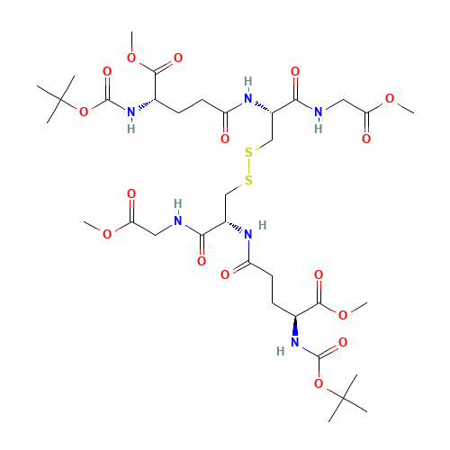 N-tert-Butyloxycarbonyl Glutathione Dimethyl Diester Disulfide Dimer (CAS: 566172-19-8) - Chemical Structure and Molecular Formula 