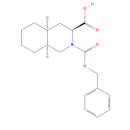 (3S,4aS,8aS)-2-Carbobenzyloxy-decahydro-3-isoquinolinecarboxylic Acid (CAS: 136465-85-5) - Chemical Structure and Molecular Formula 