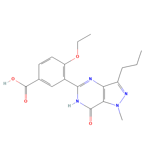5-(5-Carboxy-2-ethoxyphenyl)-1-methyl-3-n-propyl-1,6-dihydro-7H-pyrazolo[4,3-d]pyrimidin-7-one (CAS: 147676-78-6) - Related Chemical Product