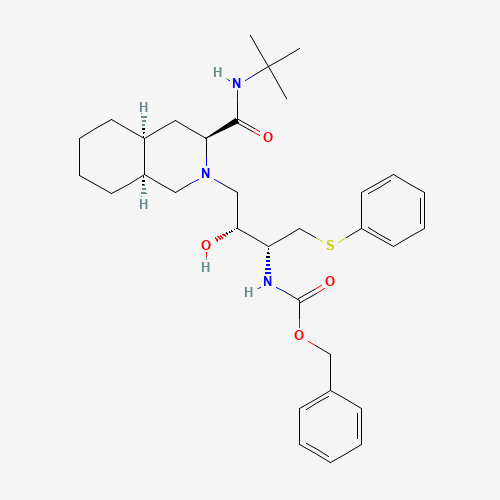 [3S-(3S,4aS,8aS,2'R,3'R)]-2-[3'-N-CBz-amino-2'-hydroxy-4'-(phenyl)thio]butyldecahydroisoquinoline-3-N-t-butylcarboxamide (CAS: 159878-04-3) - Related Chemical Product