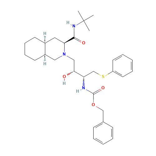 [3S-(3S,4aS,8aS,2'R,3'R)]-2-[3'-N-CBz-amino-2'-hydroxy-4'-(phenyl)thio]butyldecahydroisoquinoline-3-N-t-butylcarboxamide (CAS: 159878-04-3) - Related Chemical Product
