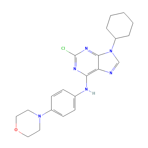 2-Chloro-9-cyclohexyl-N-[4-(4-morpholinyl)phenyl]-9H-purin-6-amine (CAS: 737005-53-7) - Related Chemical Product