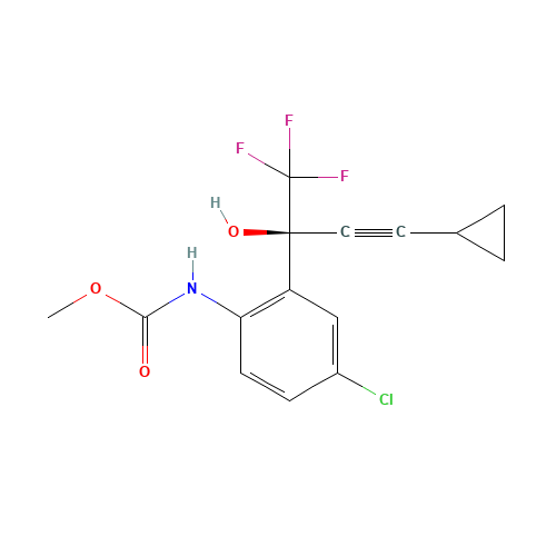 [4-Chloro-2-[(1S)-3-cyclopropyl-1-hydroxy-1-(trifluoromethyl)-2-propynyl)phenyl]carbamic Acid Methyl Ester (CAS: 211563-40-5) - Chemical Structure and Molecular Formula 