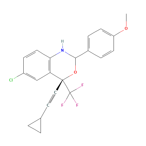 (4S)-6-Chloro-4-(cyclopropylethynyl)-1,4-dihydro-2-(4-methoxyphenyl)-4-(trifluoromethyl)-2H-3,1-benzoxazine (CAS: 209414-26-6) - Chemical Structure and Molecular Formula 
